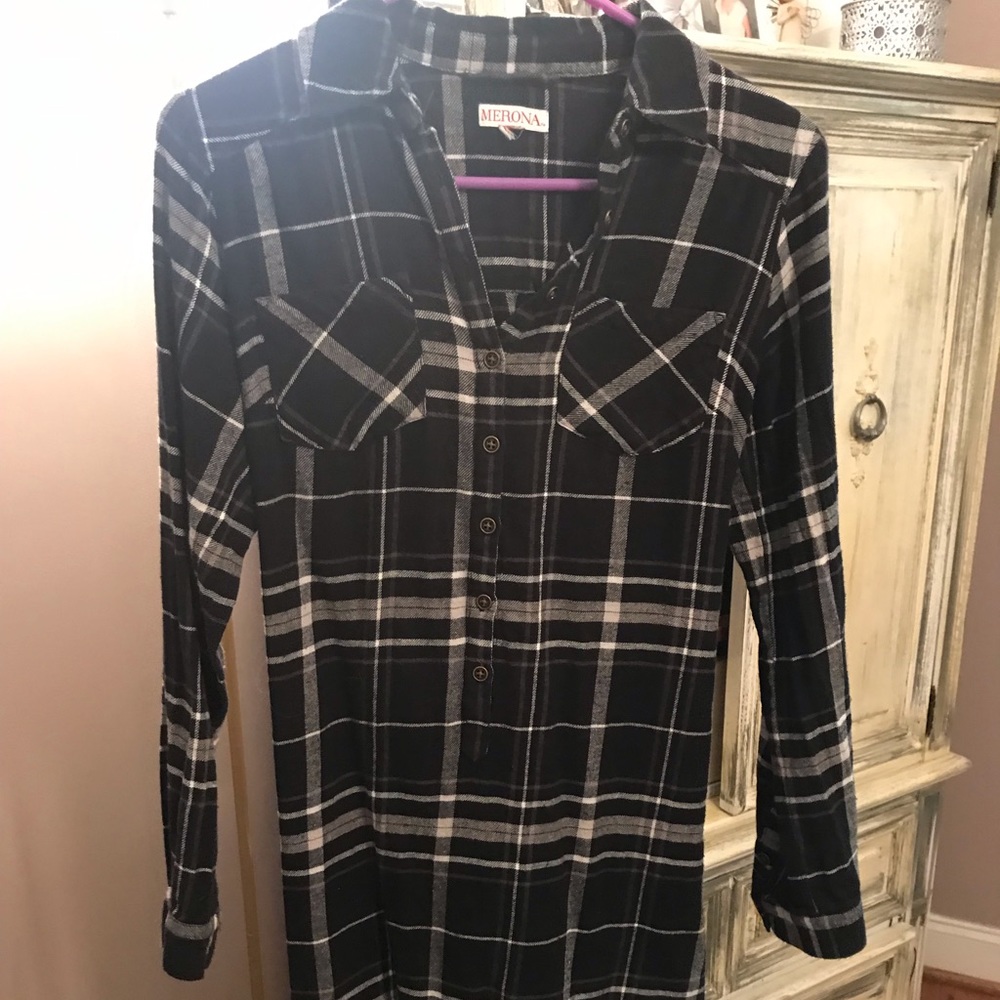 Black plaid dress